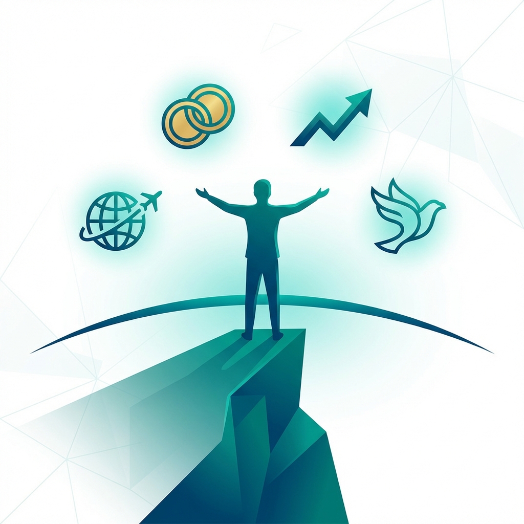 Financial freedom and independence illustration